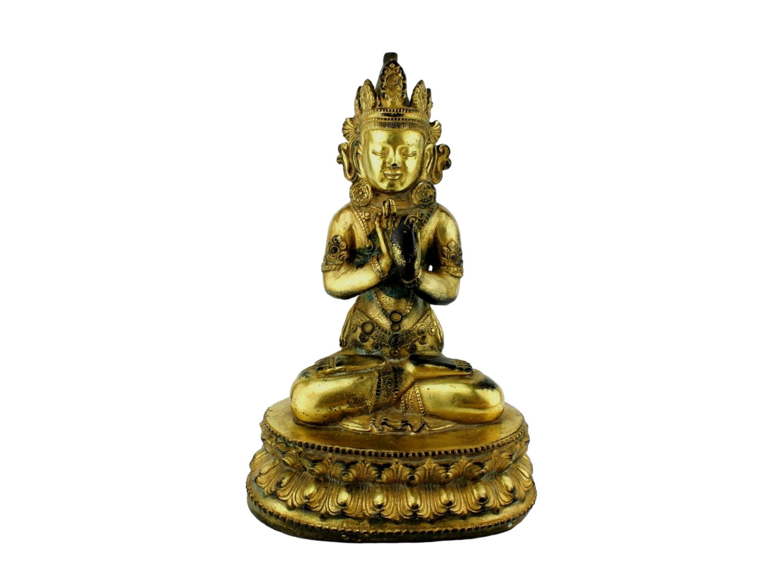 ASIAN GILT BRONZE DEITY SCULPTURE (1 of 12)