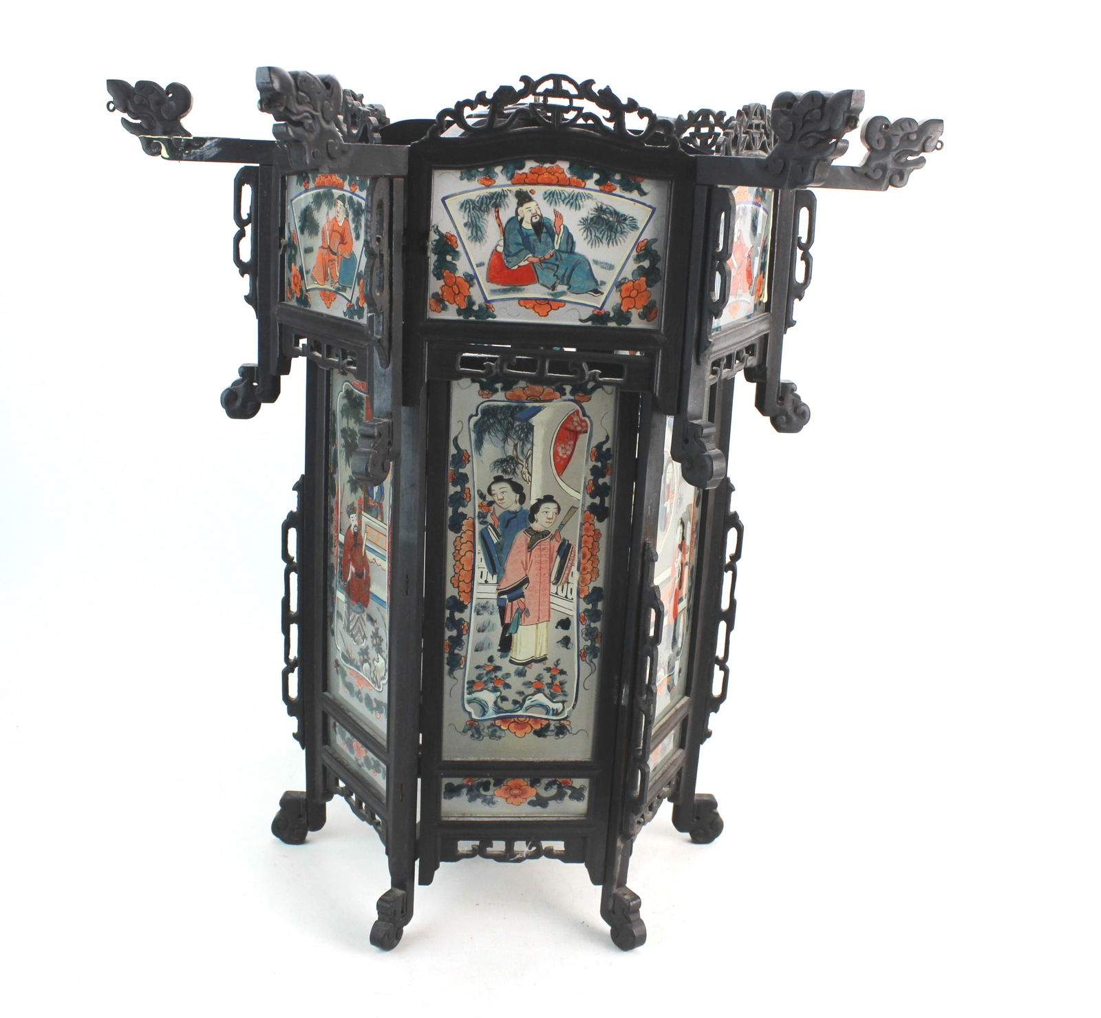 Chinese Lantern w/ Reverse Painted Glass - 2