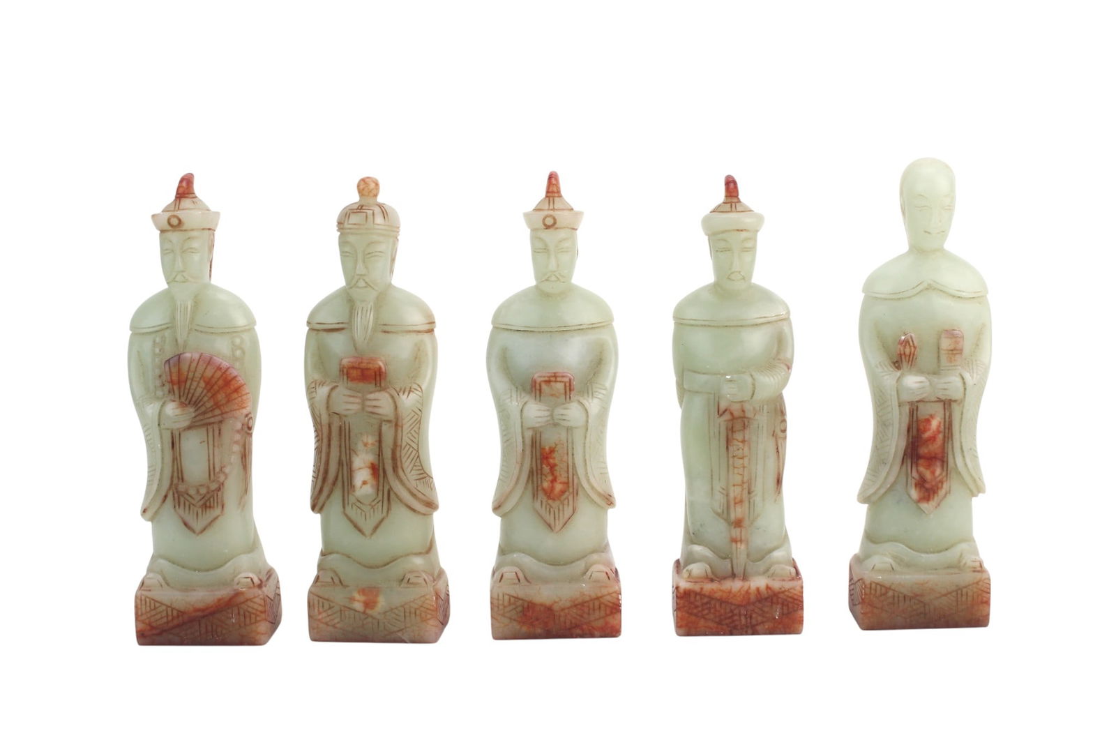 Five Chinese Hardstone Qing Emperor Figure Seals (1 of 8)