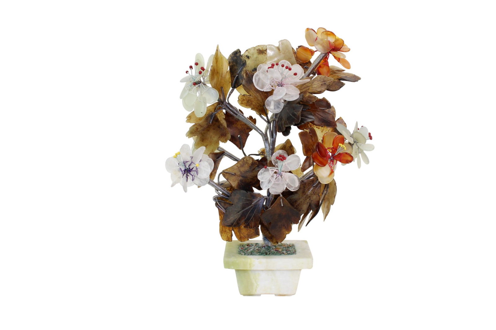 Chinese Hardstone Carved Flower in Pot (1 of 6)