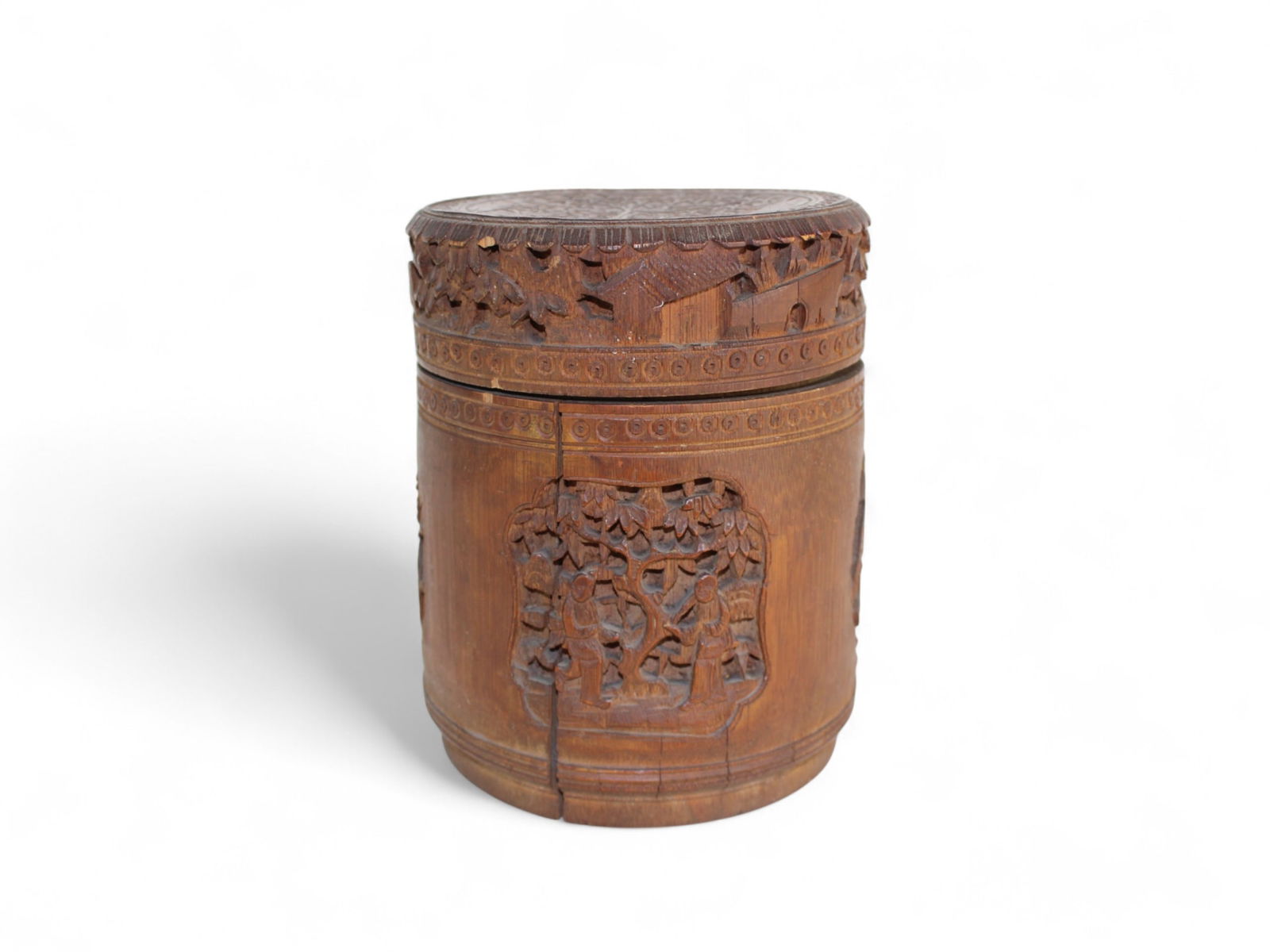 Two Chinese Carved Bamboo Containers - 10