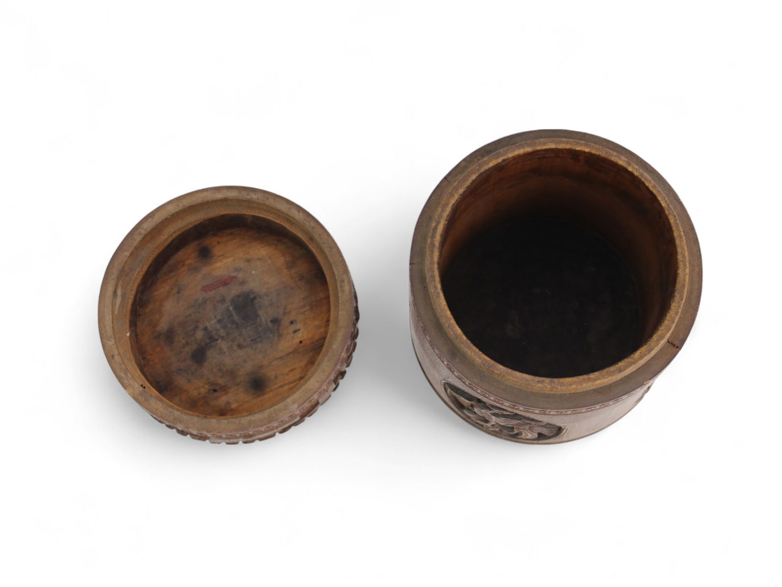 Two Chinese Carved Bamboo Containers - 12
