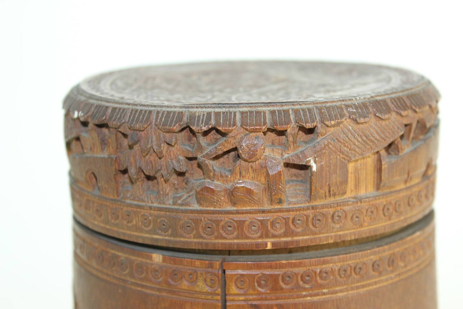 Two Chinese Carved Bamboo Containers - 19