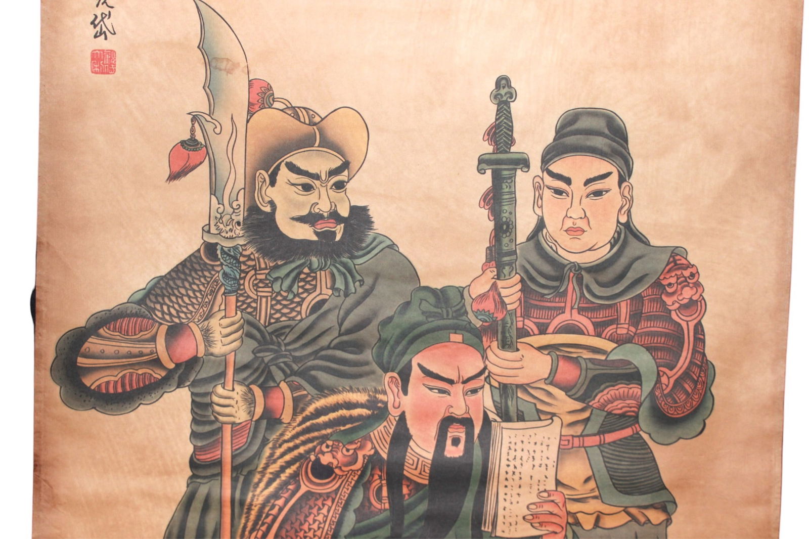 Chinese Scroll Painting with Warrior figures - 3