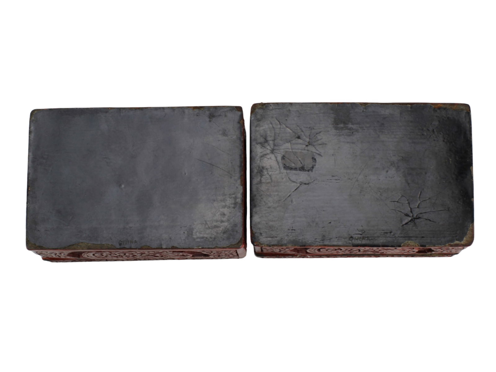 Two Chinese Cinnabar Lacquer Boxes with Bone Inlay - 11