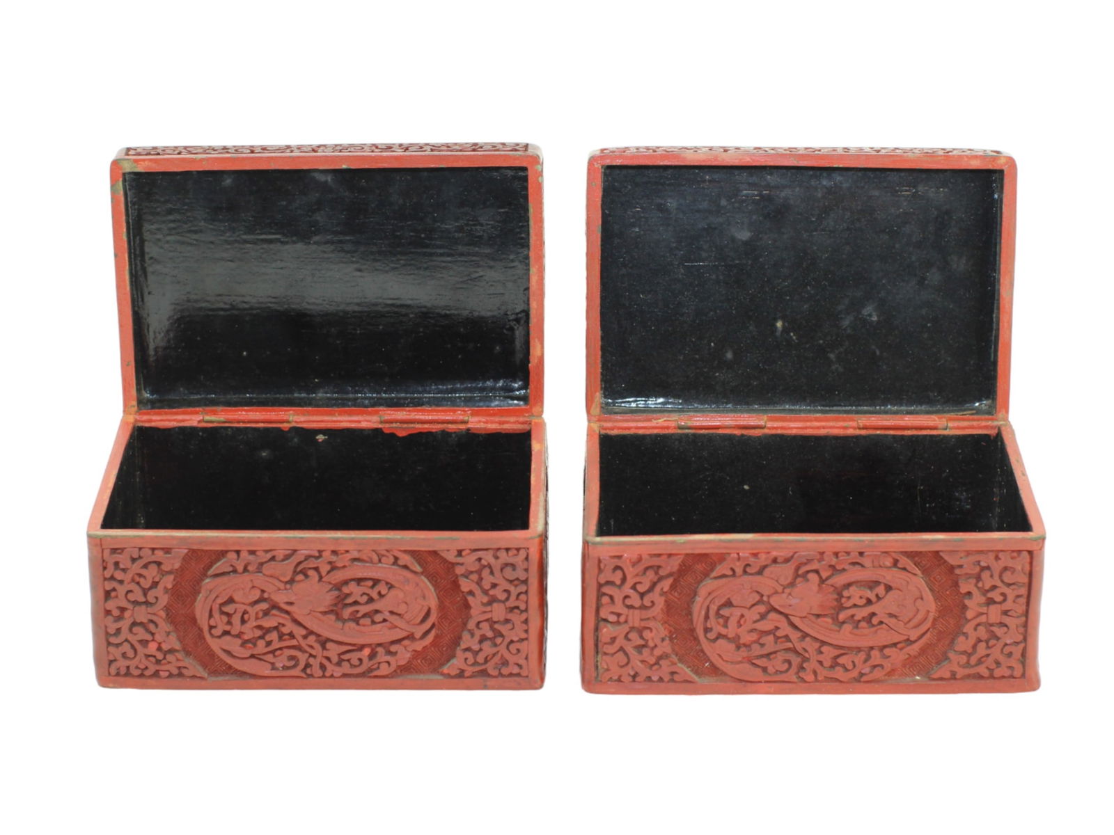Two Chinese Cinnabar Lacquer Boxes with Bone Inlay - 7
