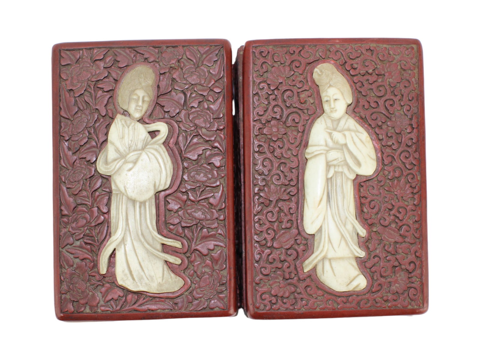 Two Chinese Cinnabar Lacquer Boxes with Bone Inlay - 9