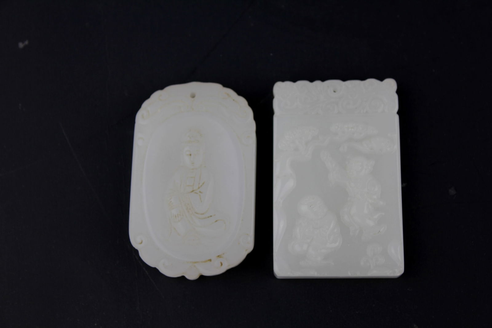 Two Chinese Hard Stone Carved Pendants (1 of 9)