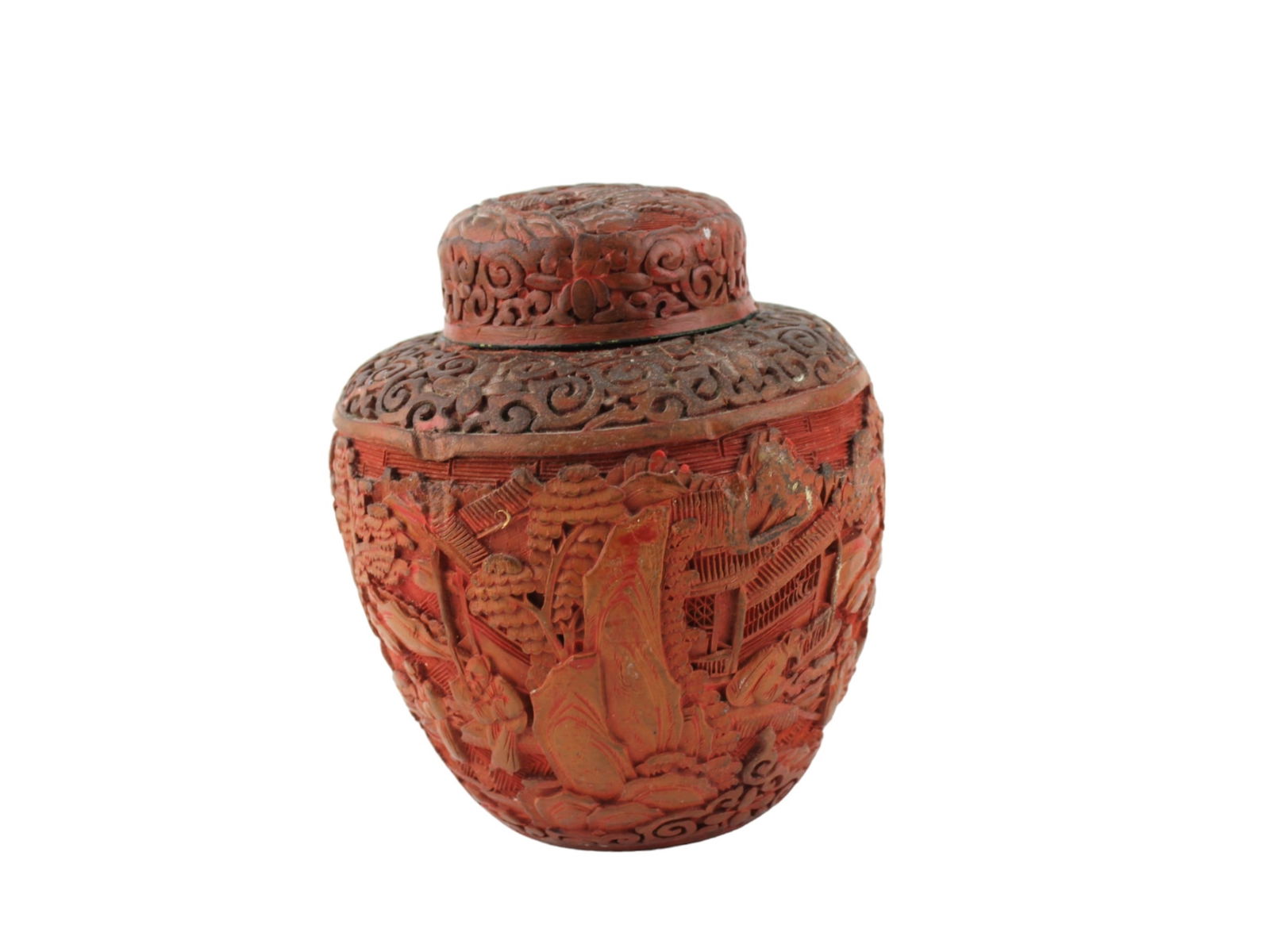 Chinese Cinnabar Lacquer Lidded Jar - 4