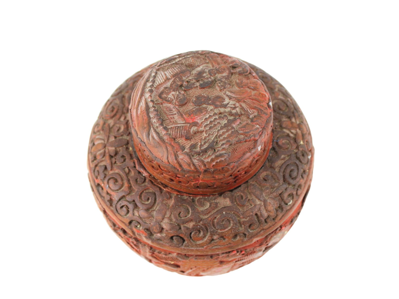 Chinese Cinnabar Lacquer Lidded Jar - 5