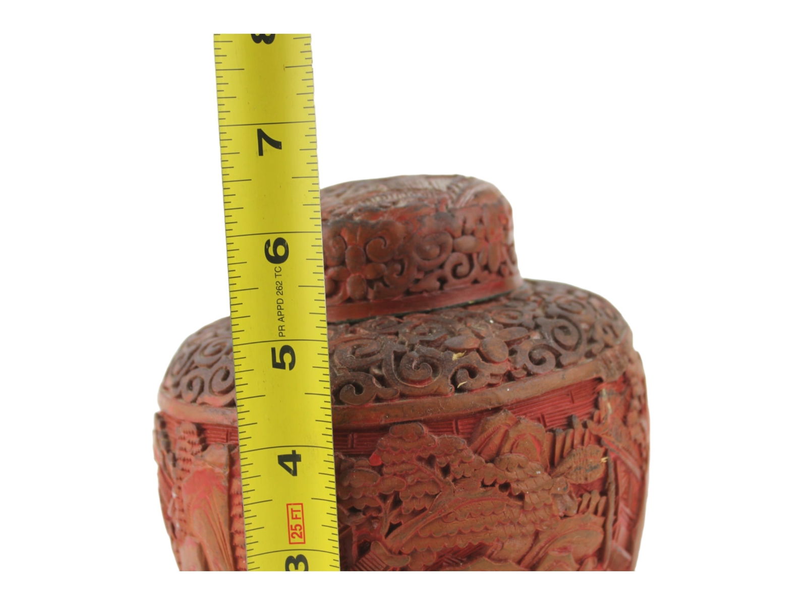 Chinese Cinnabar Lacquer Lidded Jar - 9