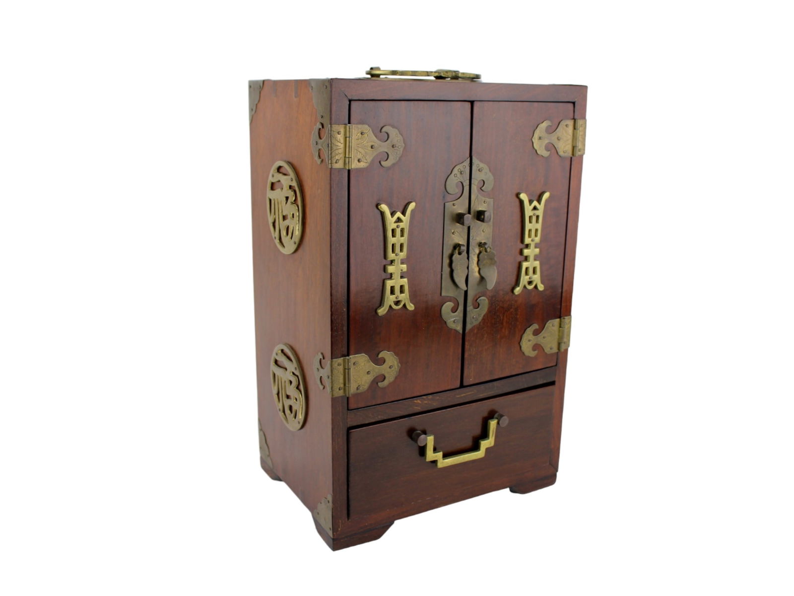 CHINESE ROSEWOOD JEWELRY BOX (1 of 8)