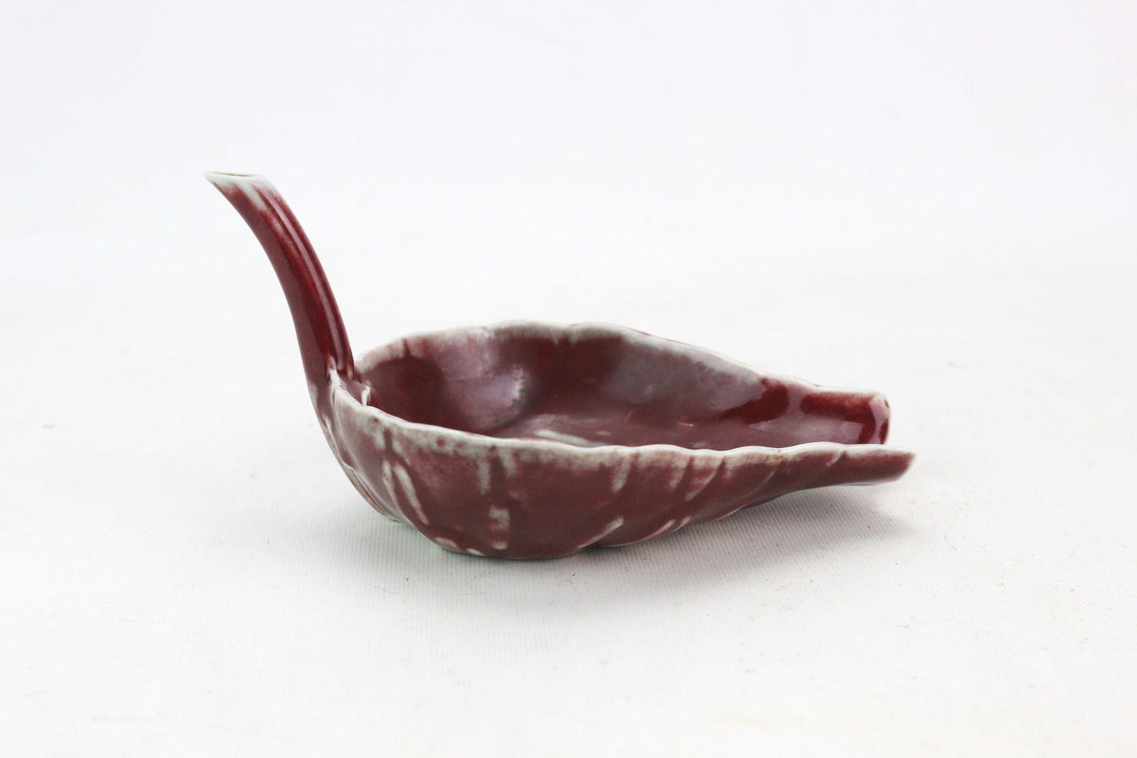 Chinese Flambe-Glazed Leaf Form Water Dropper (1 of 4)