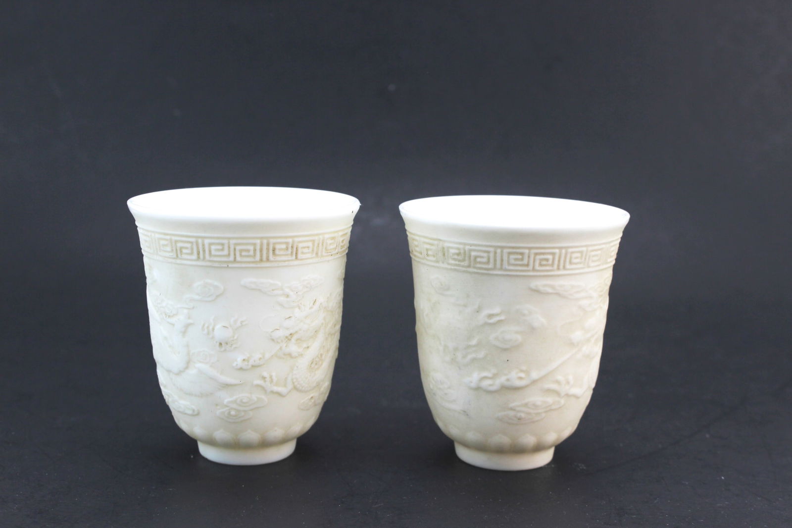 Two Chinese White Porcelain Relief Cups (1 of 6)