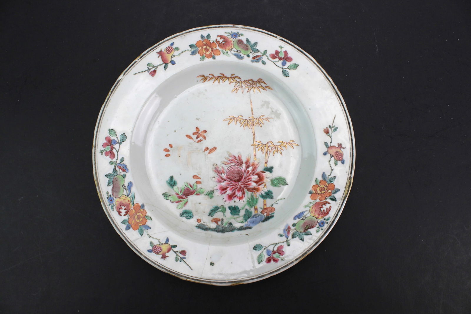 Chinese Export Famille Rose Floral Plate (1 of 5)