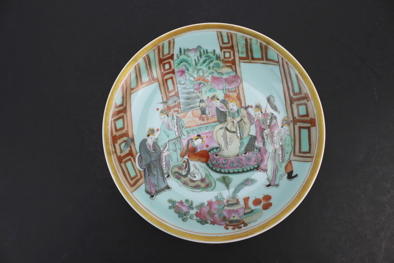 Chinese Famille Rose Deep Plate, Figural Scene (1 of 7)