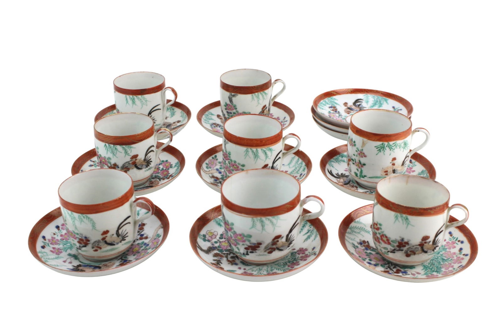 Set of 19 Japanese Mikawachi Tea Cups & Saucers (1 of 13)