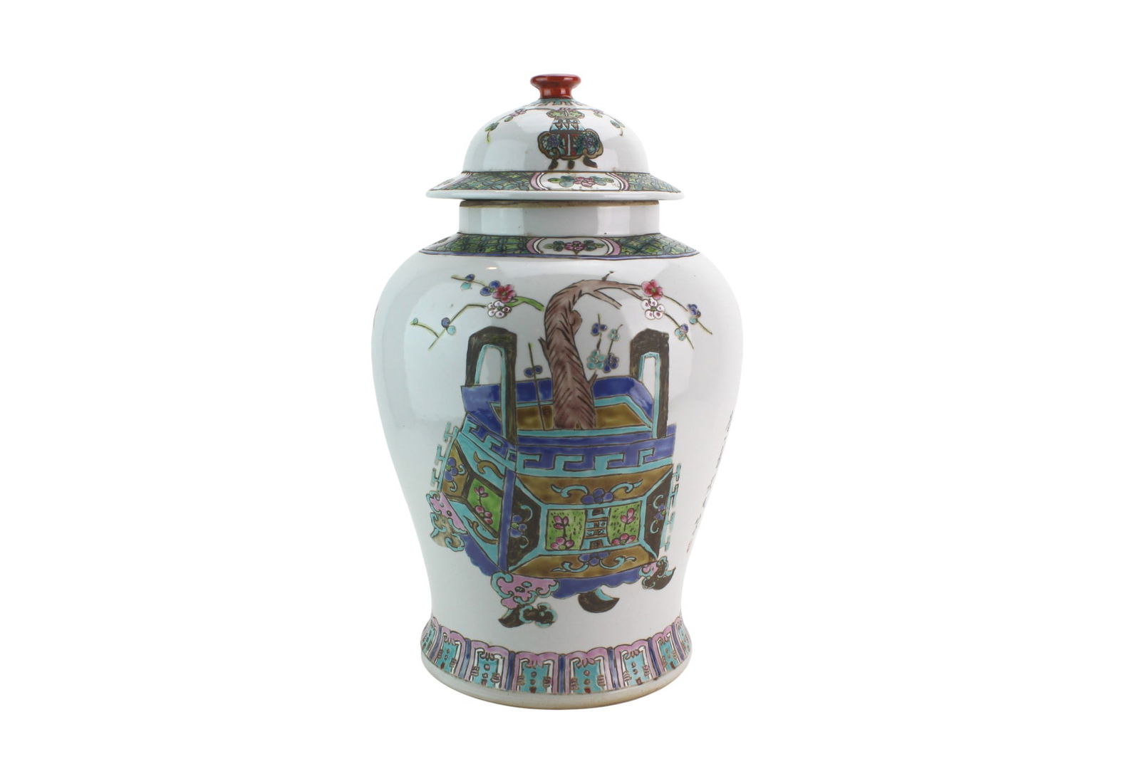 Chinese Large Famille Rose Lidded Jar (1 of 8)