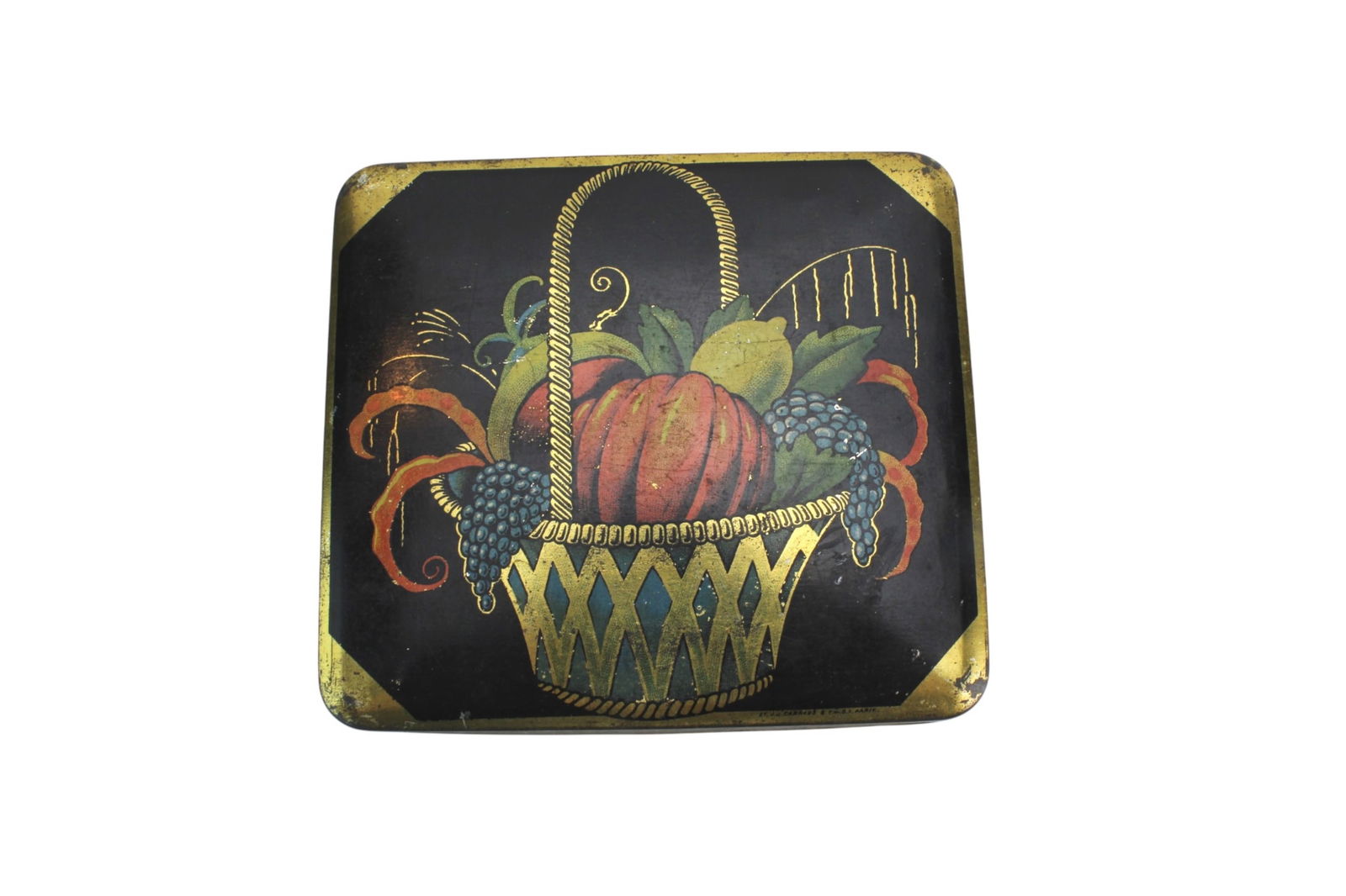 Two Vintage Fruit-Decorated Tin Boxes - 2