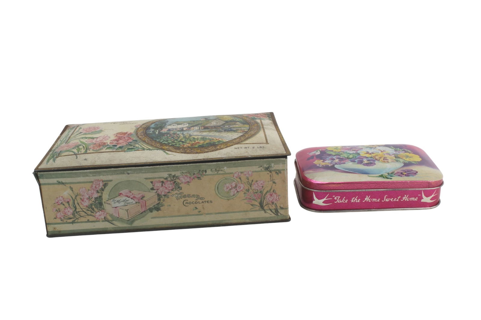 Vintage Floral & Cottage Tin Box Pair (1 of 13)