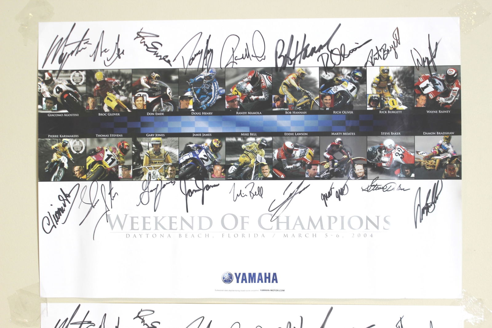 Two Signed Yamaha Motorcycle Racing Posters - 2