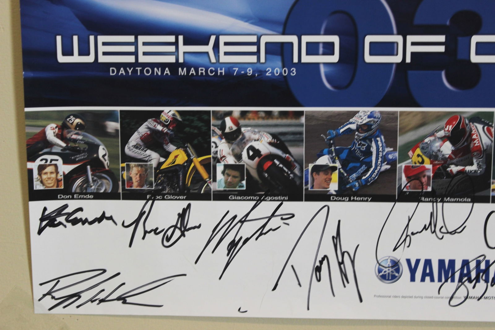 Two Signed Yamaha Motorcycle Racing Posters - 10