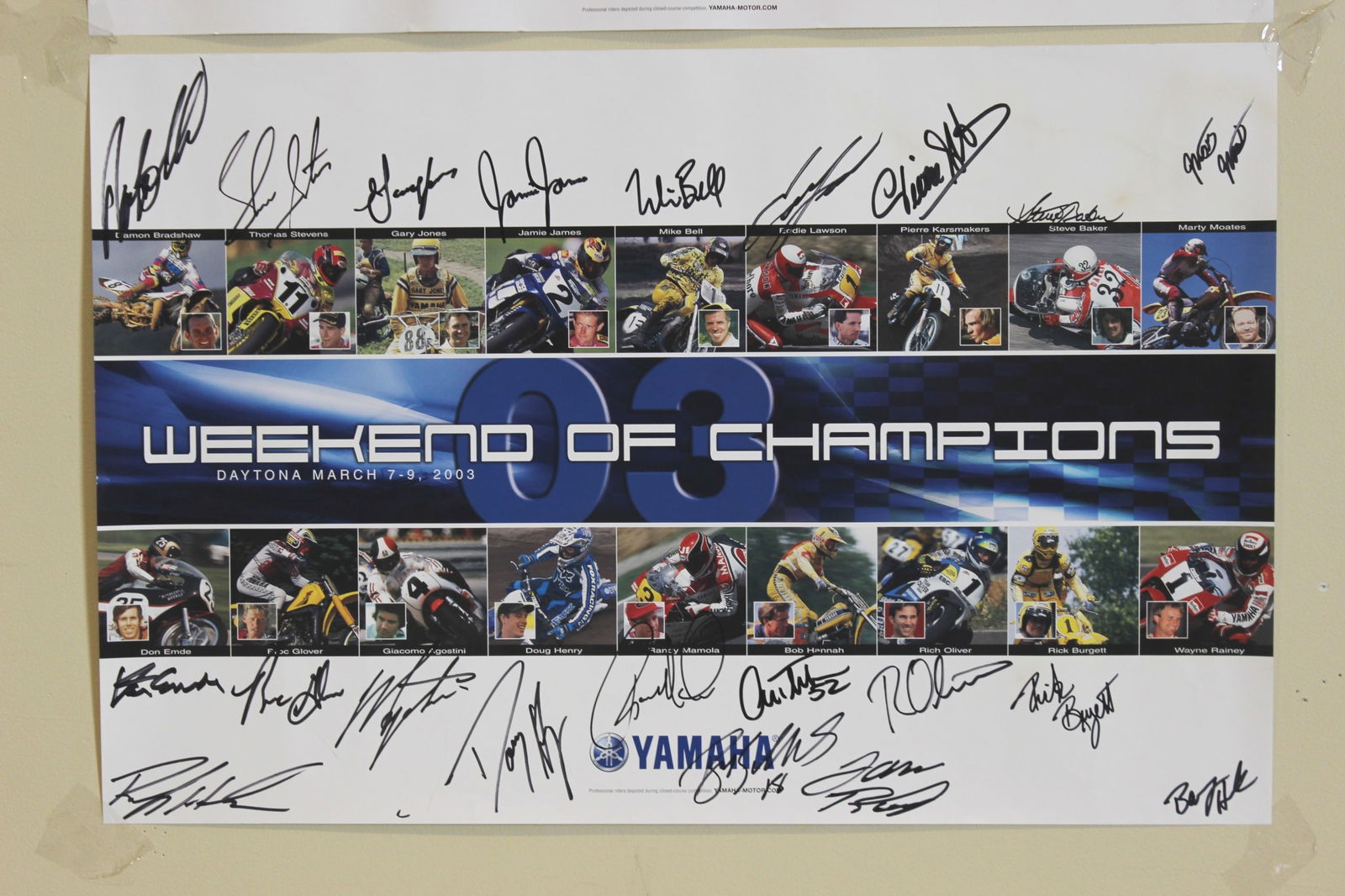 Two Signed Yamaha Motorcycle Racing Posters - 7