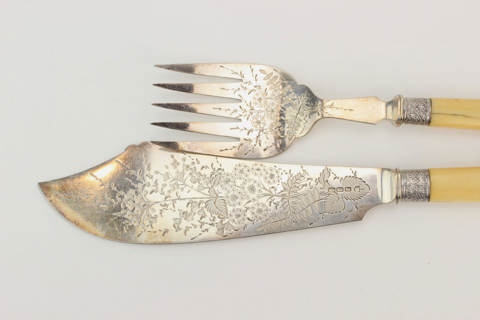 Two Silver Plate Bone Handle Serving Utensils - 2