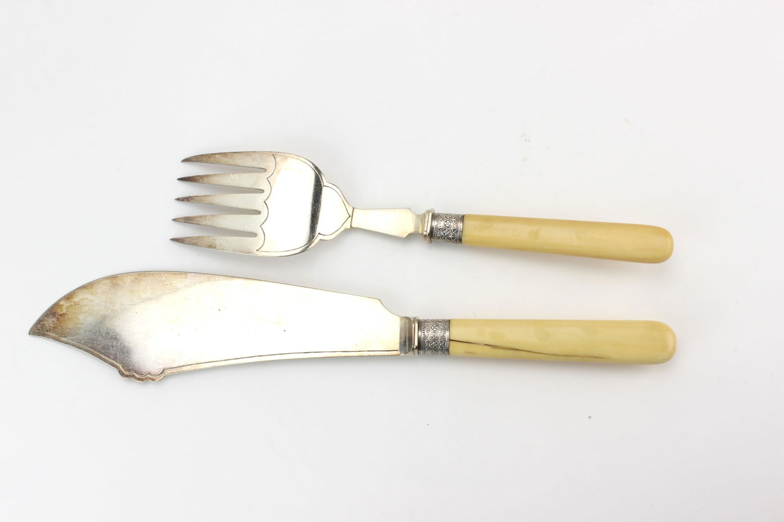 Two Silver Plate Bone Handle Serving Utensils - 6