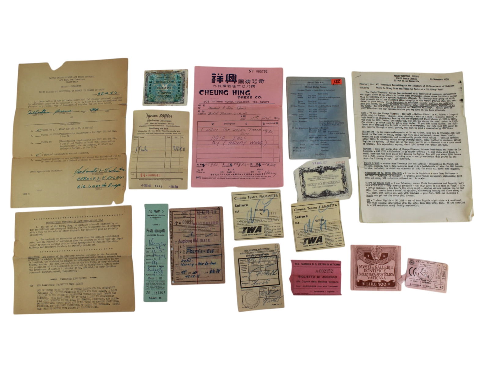 Collection of Mid-20th Century Travel Documents (1 of 9)