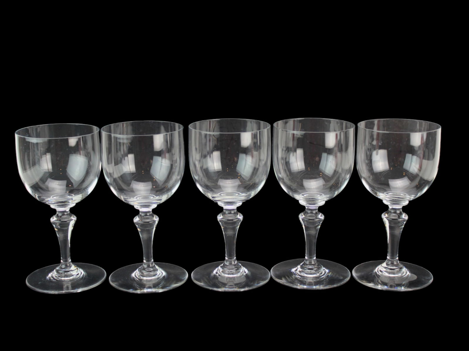 Set of 5 Baccarat France Crystal Wine Glasses (1 of 3)