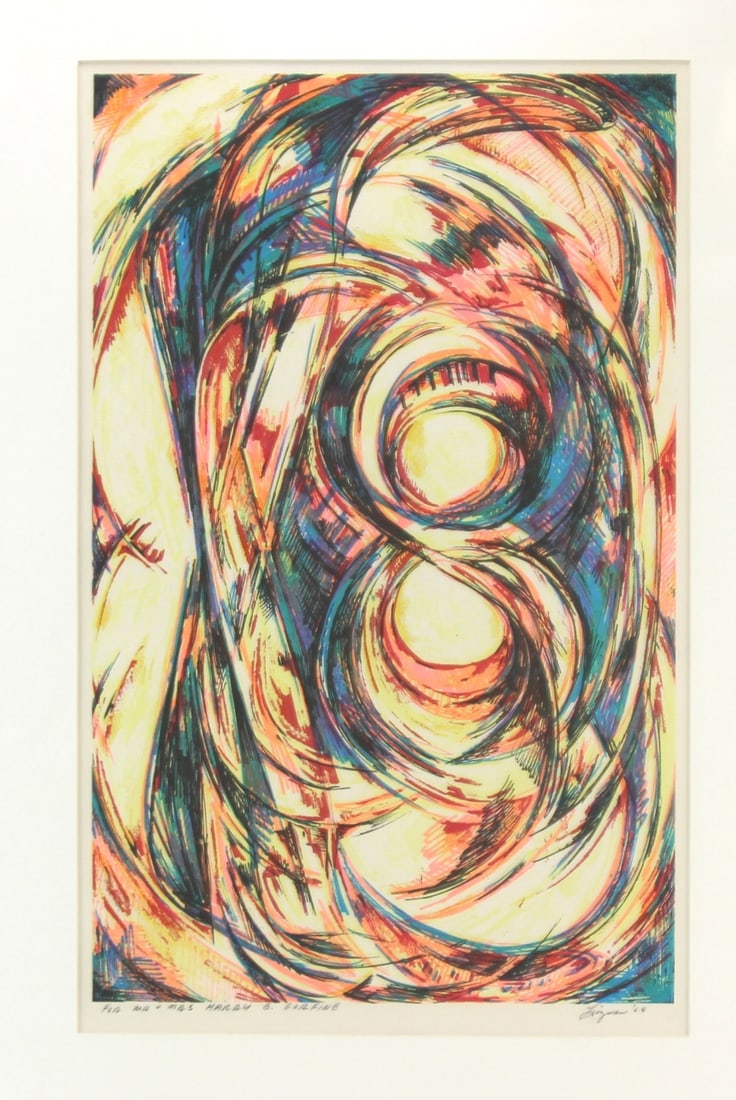 William Leizman, Swirl Composition, Lithograph - 2