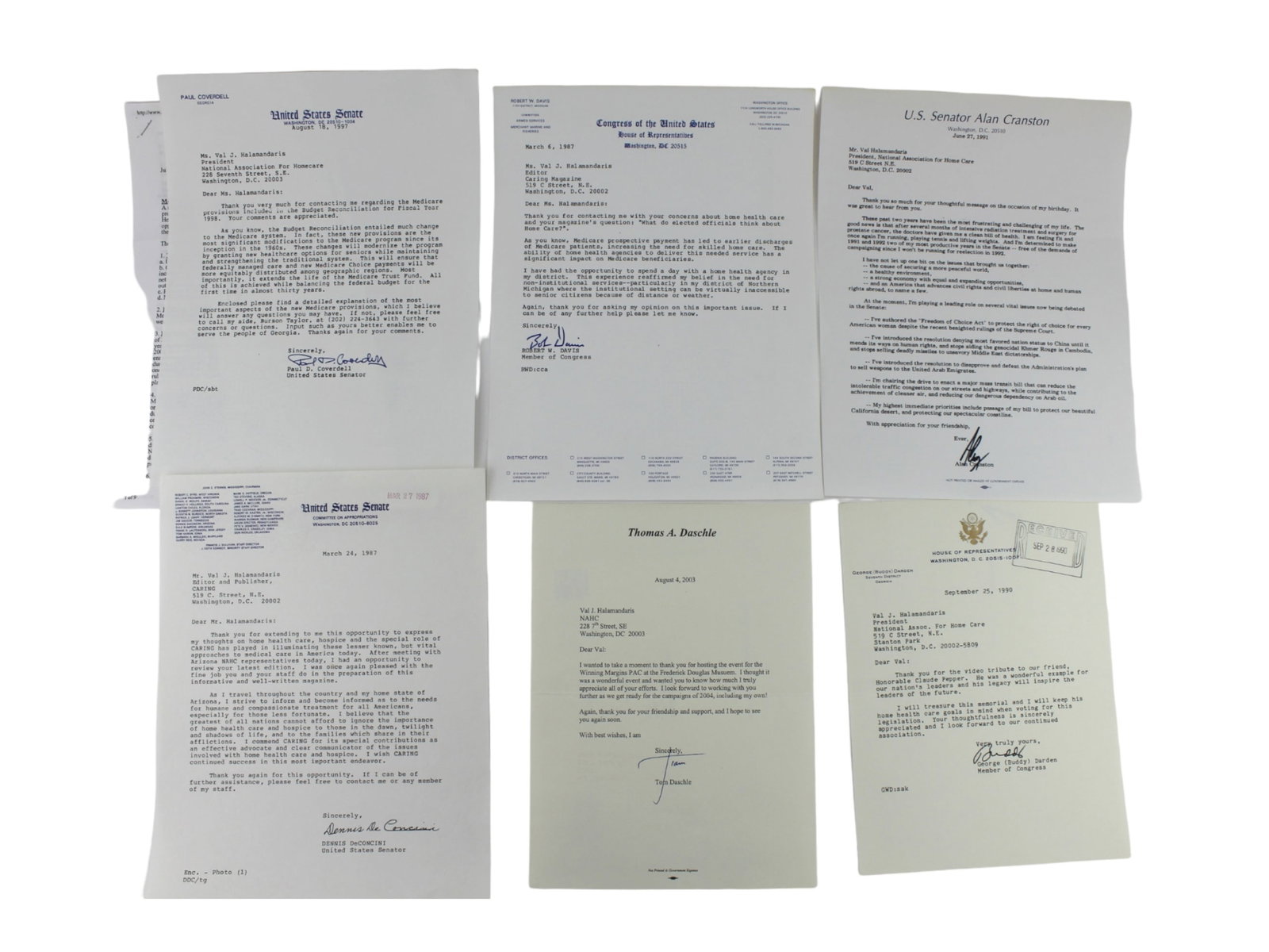 Six Congressional Autographs and Letters on Health (1 of 10)