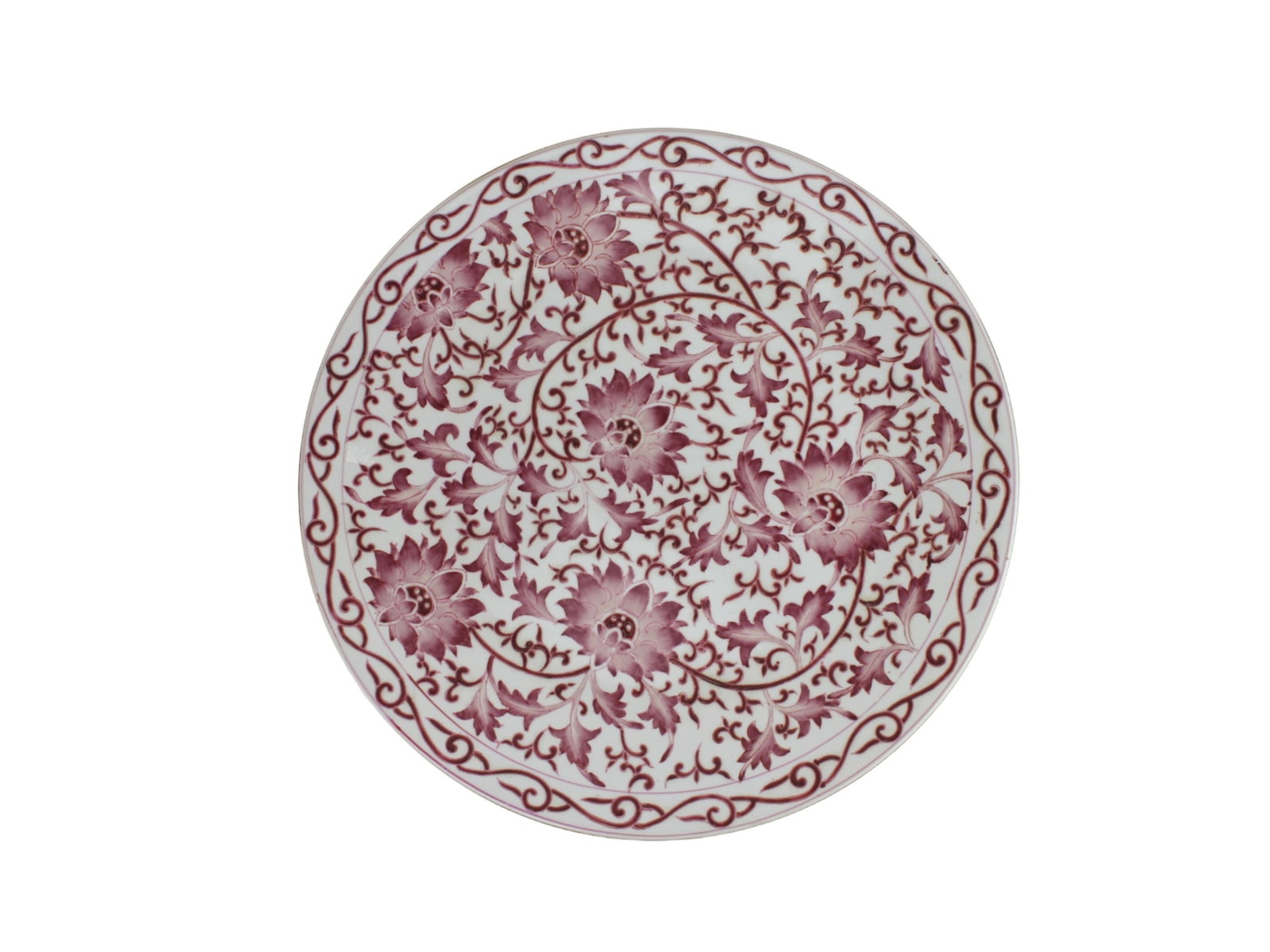 A Chinese Iron-Red Porcelain Charger (1 of 6)