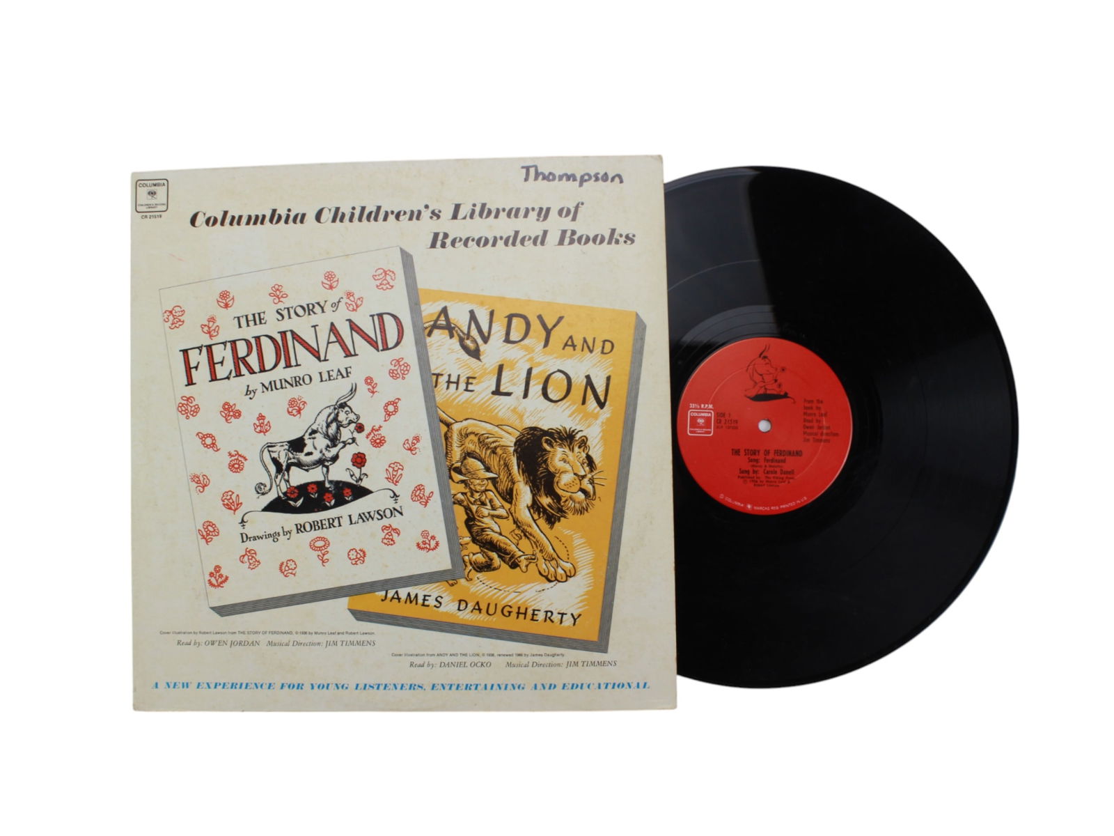 Five Children's 12-inch Vinyl Audio Records - 16