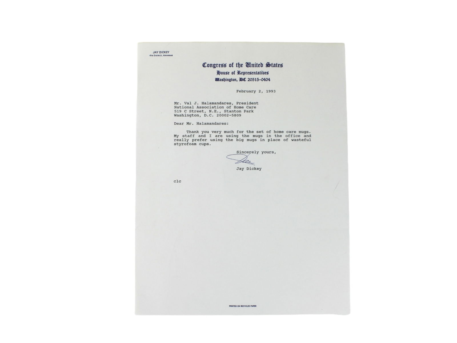 Signed Letters from U.S. Senators/ Representatives - 10