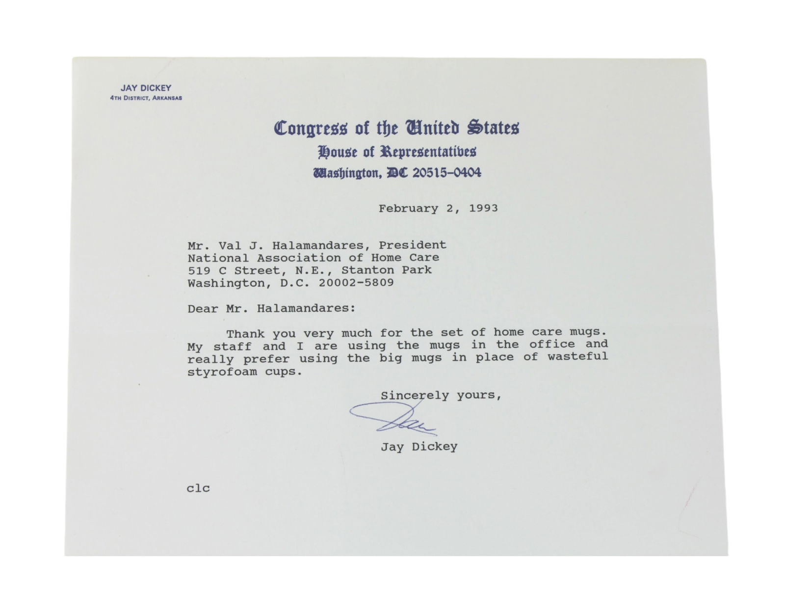 Signed Letters from U.S. Senators/ Representatives - 11