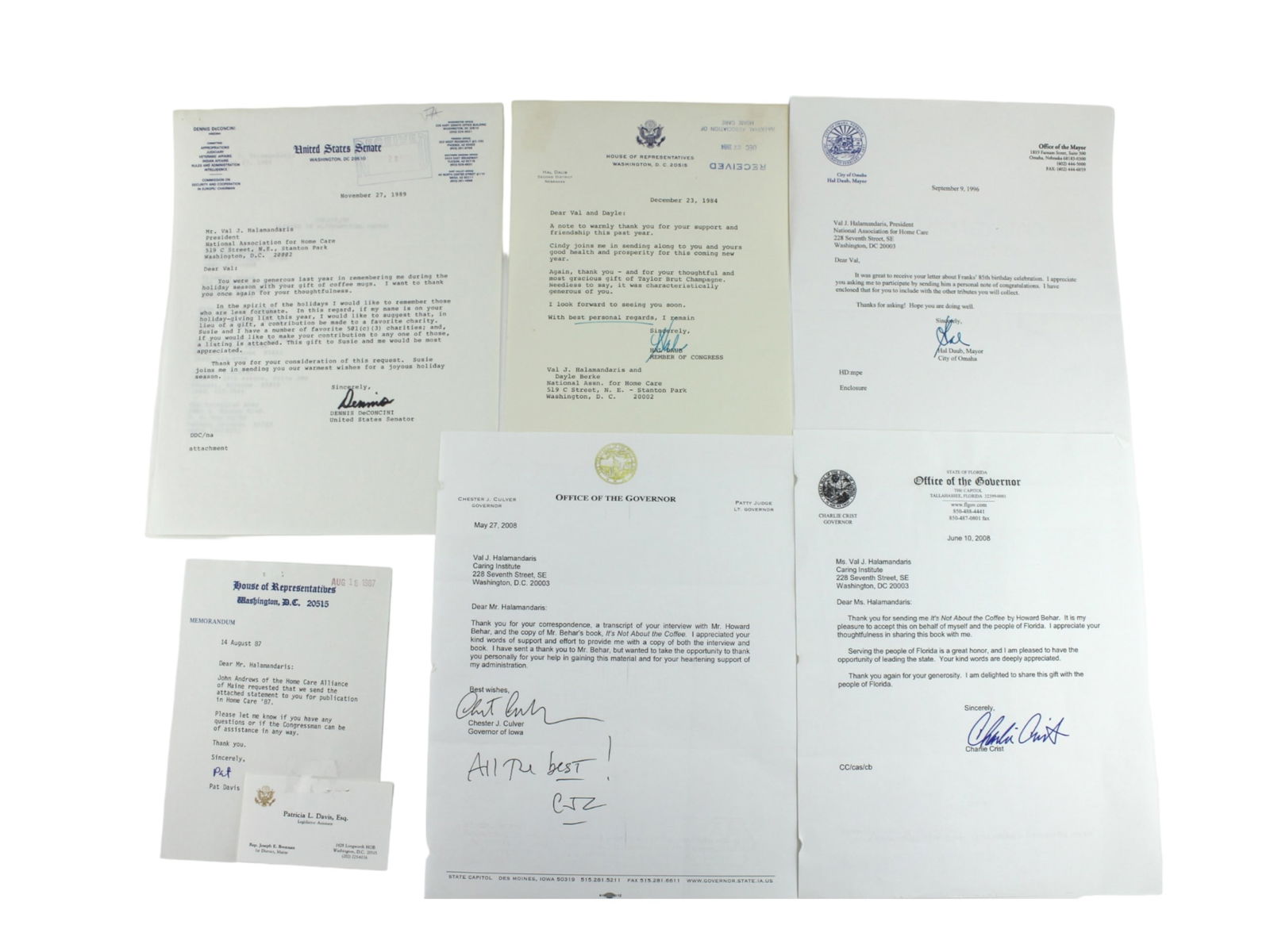 Six US Political Autograph Letters (1 of 9)