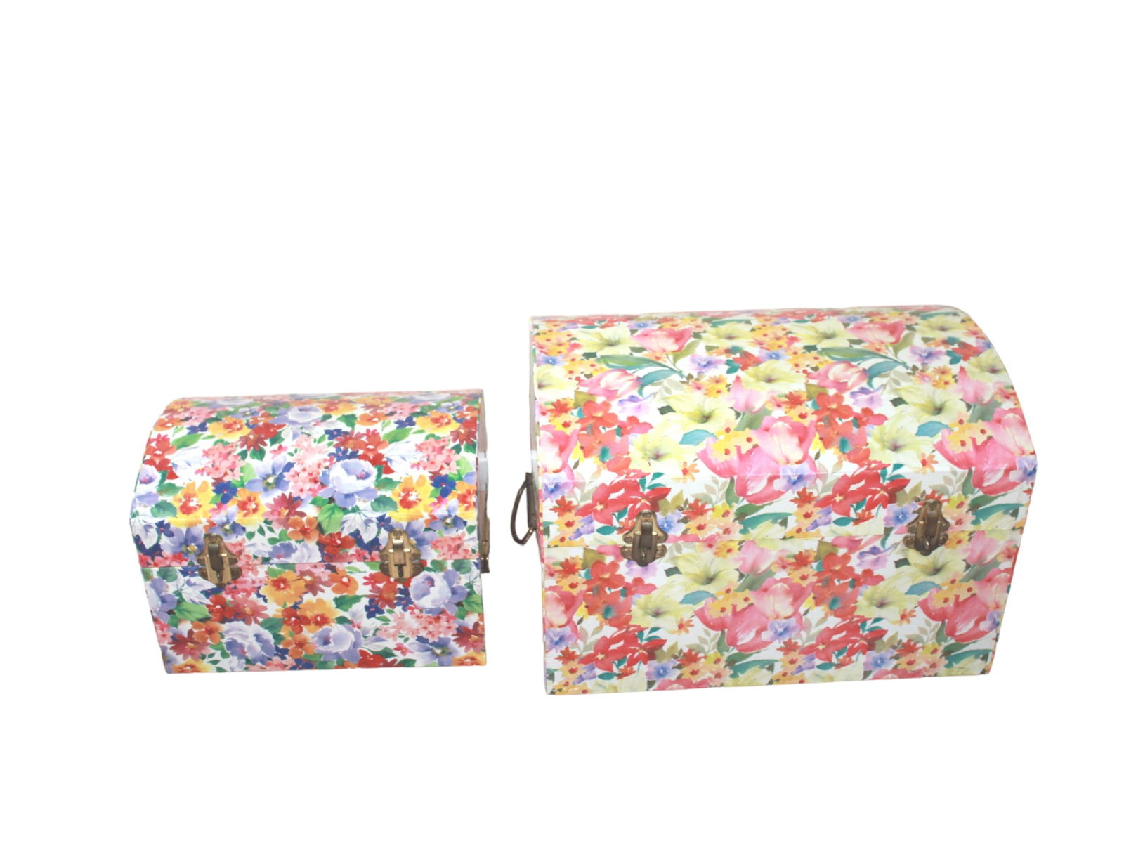 Set of Two Floral-Print Storage Trunks (1 of 4)