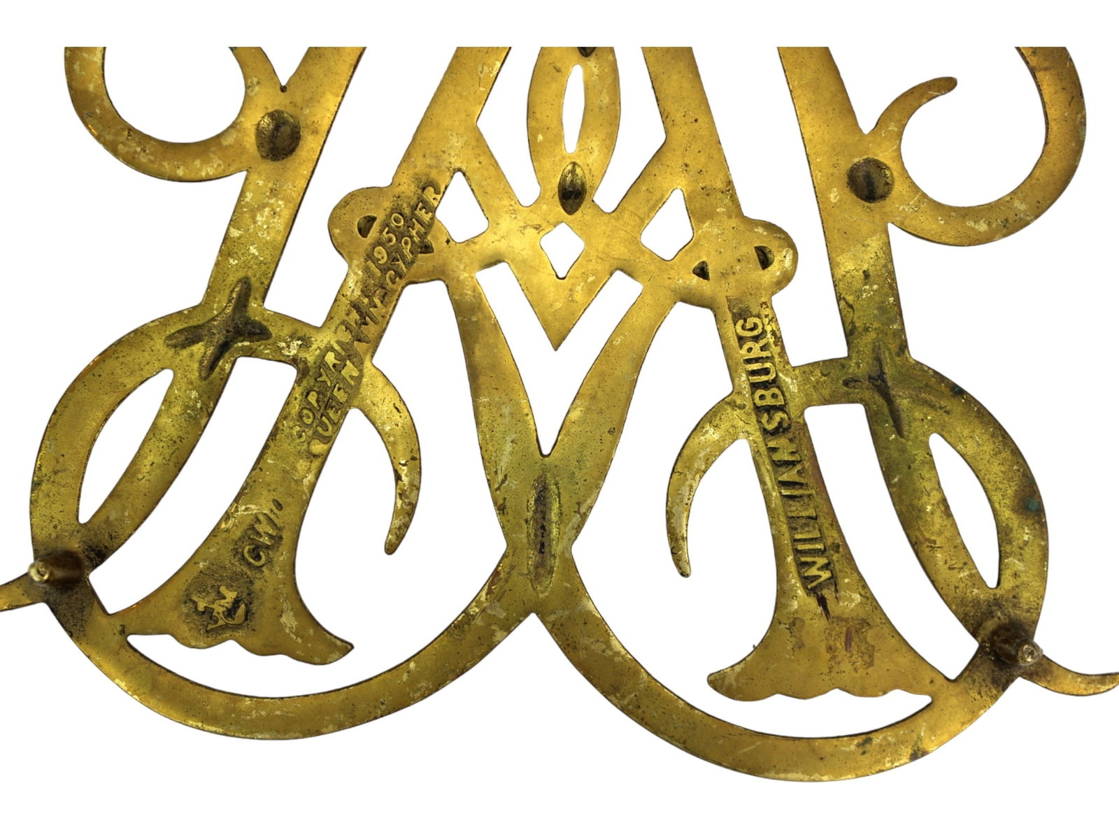 Queen Ann Cypher Brass Trivet - 3