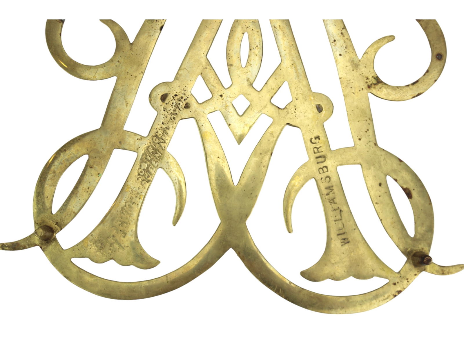 Queen Ann Cypher Brass Trivet - 3