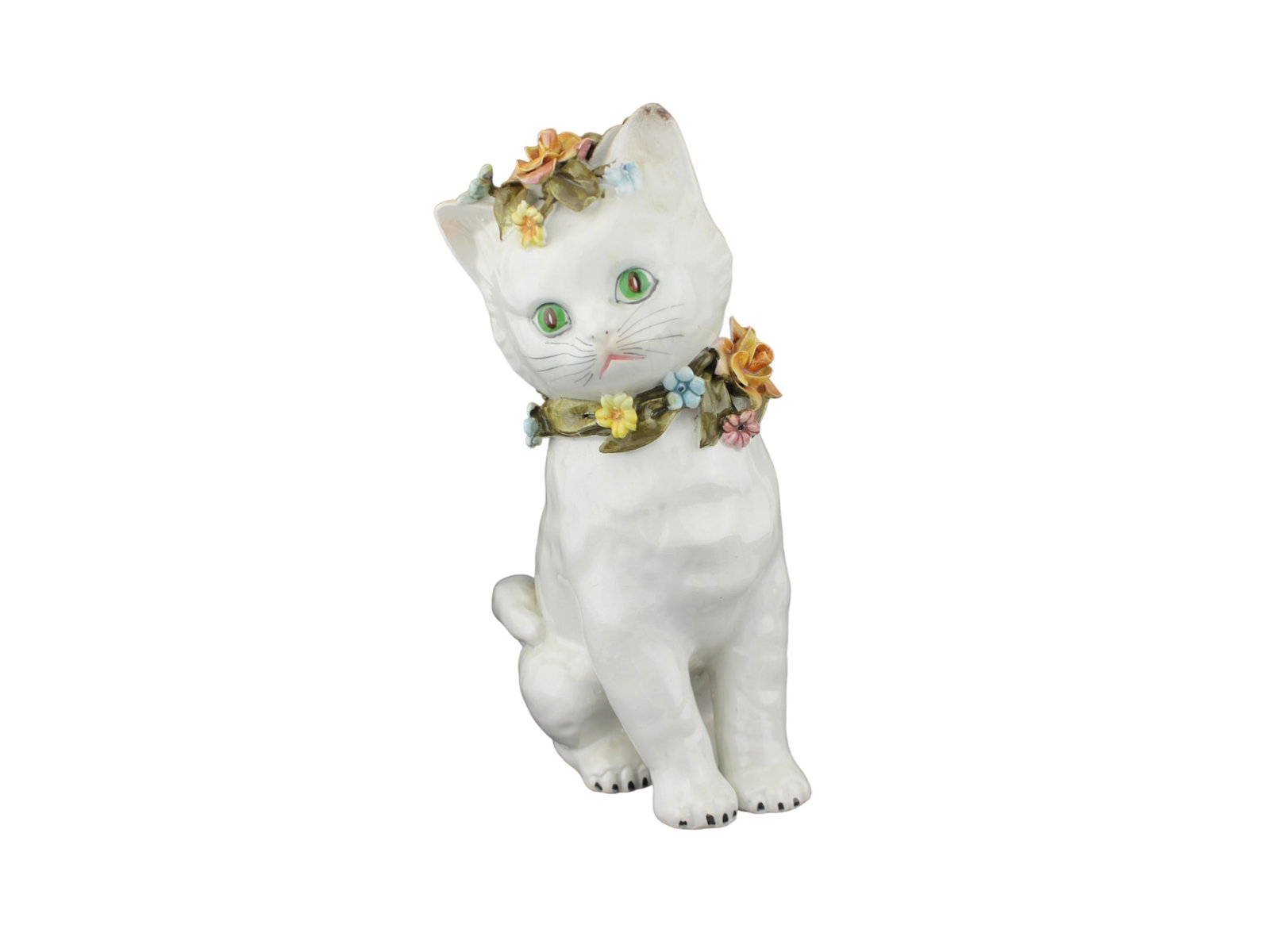 Porcelain Cat: 8 1/2 in. H.