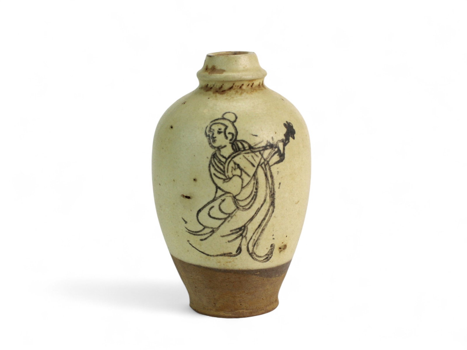 Chinese Celadon Vase with Musician Motif (1 of 5)