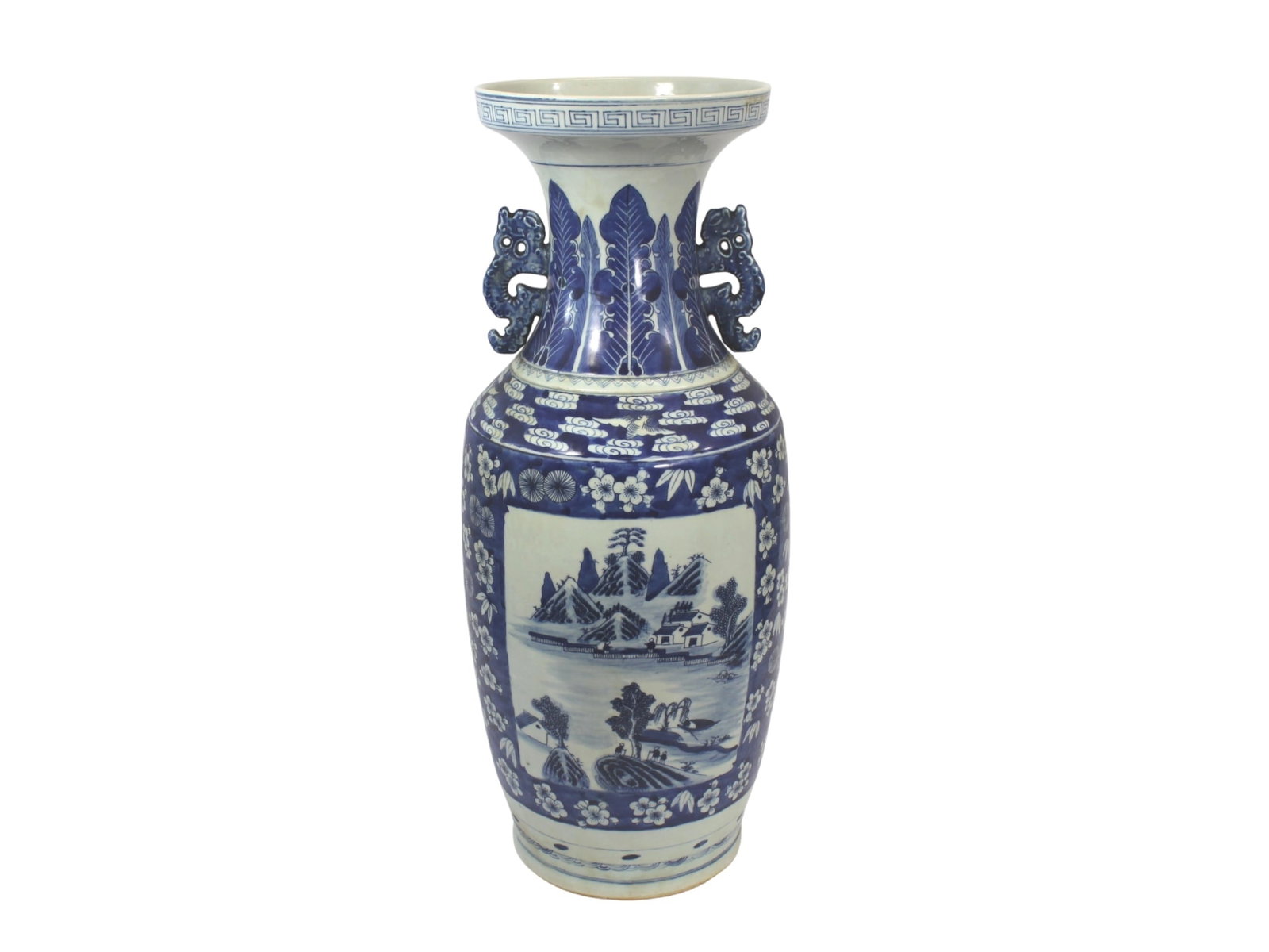Blue and White Porcelain Vase with Landscape Scene (1 of 13)