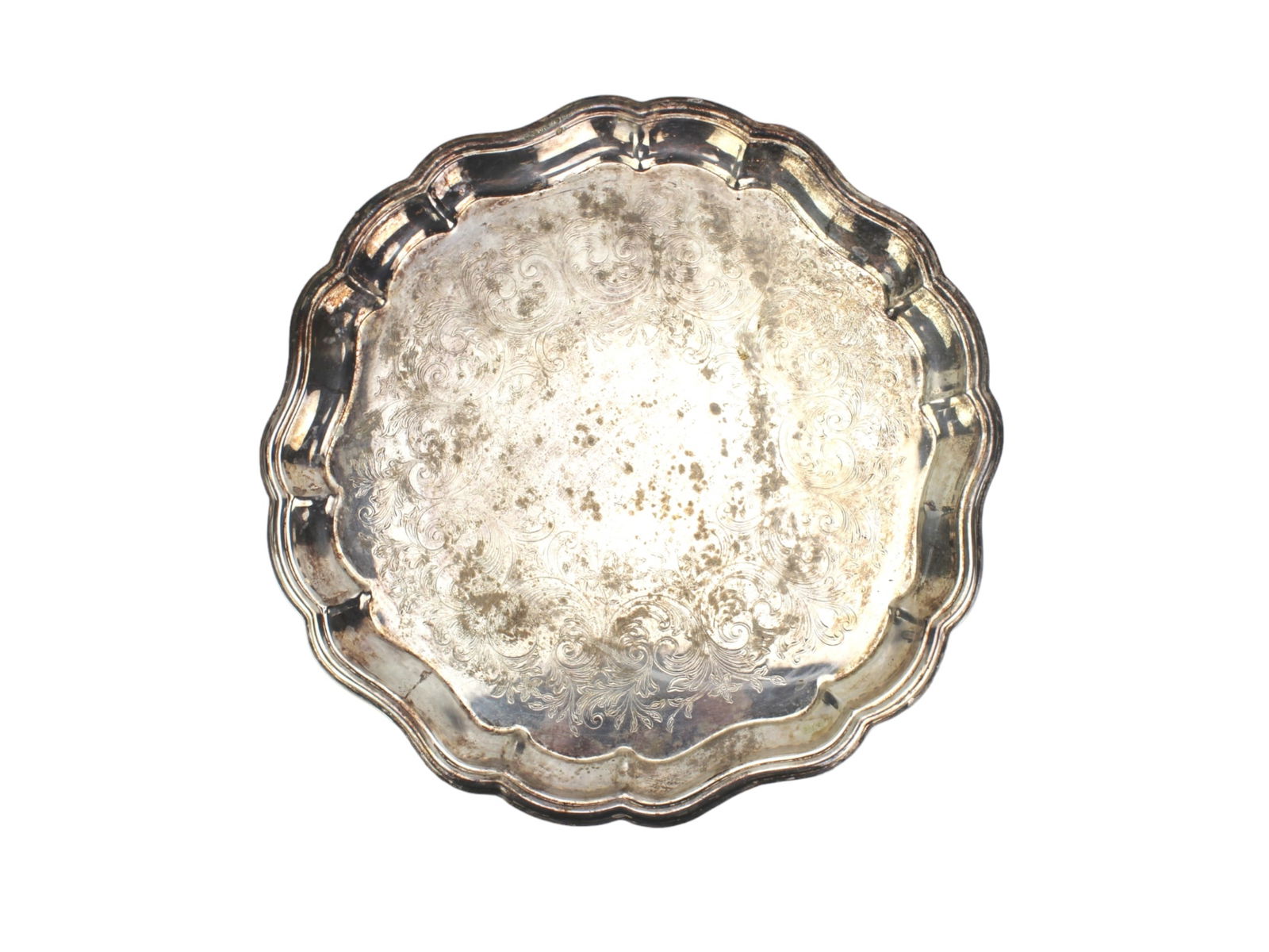 LARGE SILVER PLATE SERVING TRAY - 2