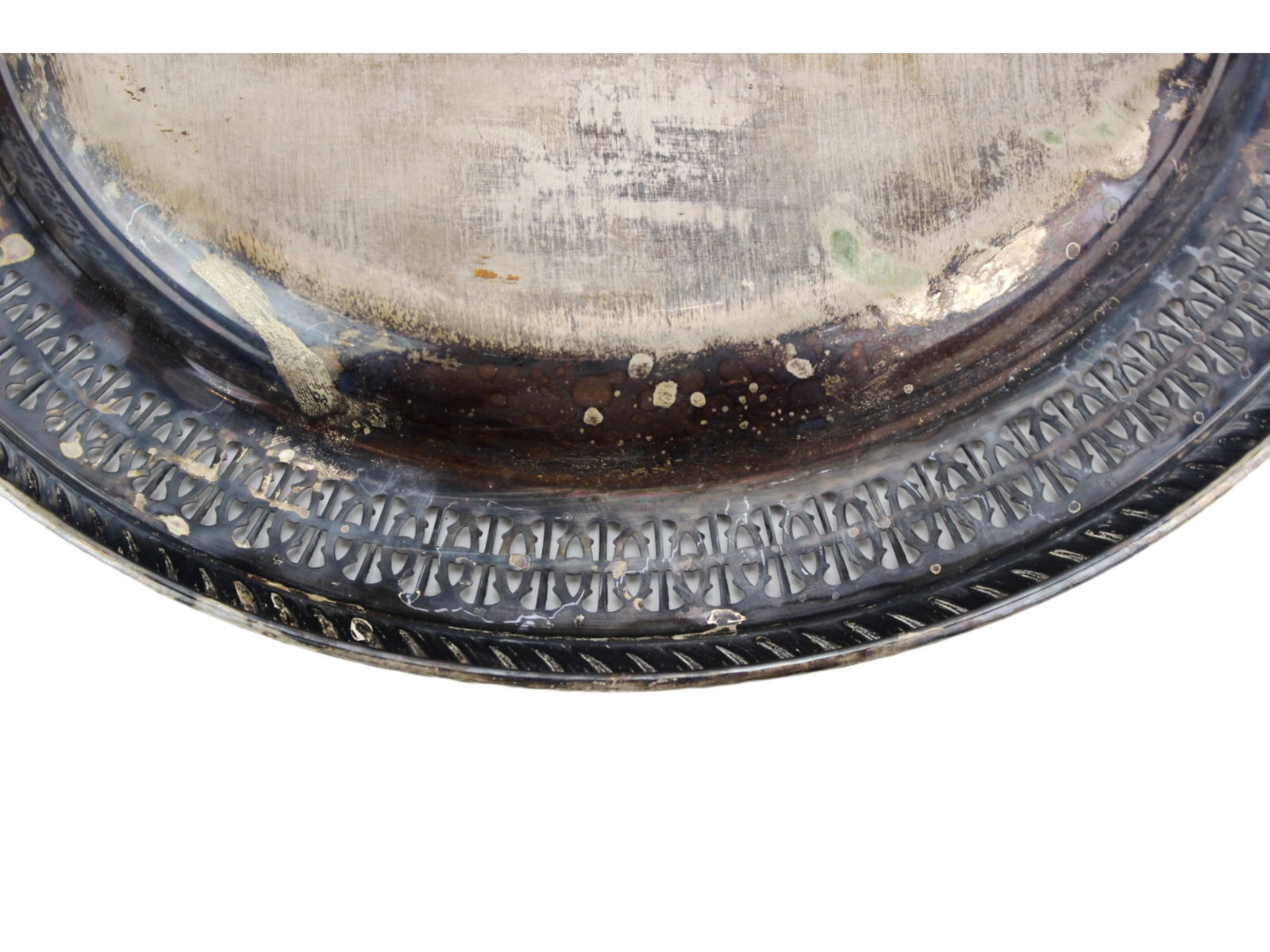 Largest Silver Plate Round Tray - 4