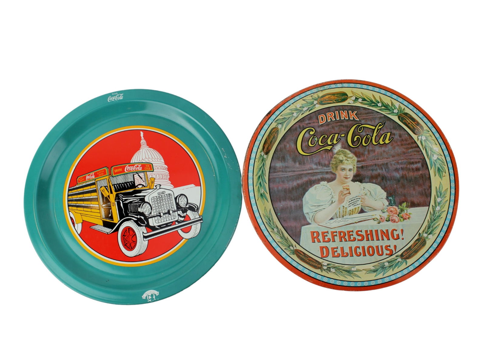 FIVE VARIOUS TIN SERVING TRAYS - 2