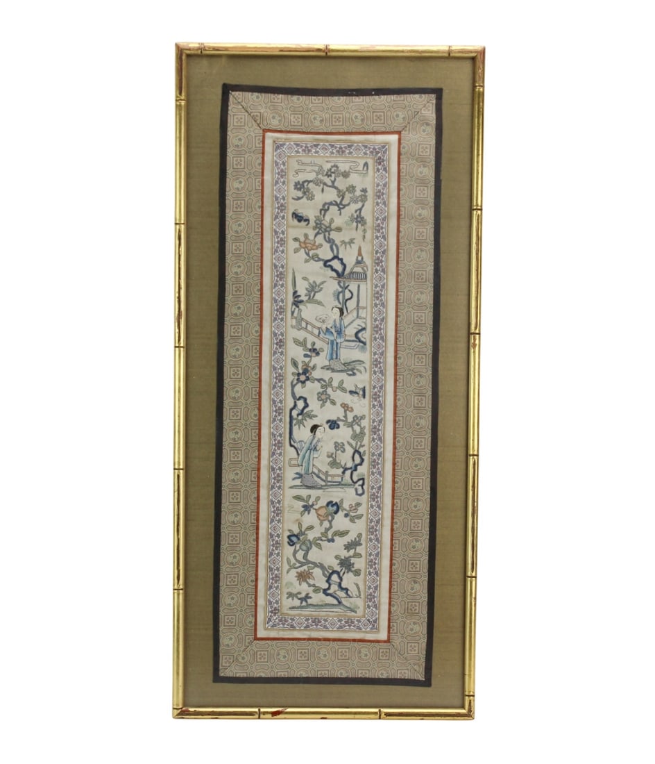 Framed Chinese Embroidered Panel (1 of 6)