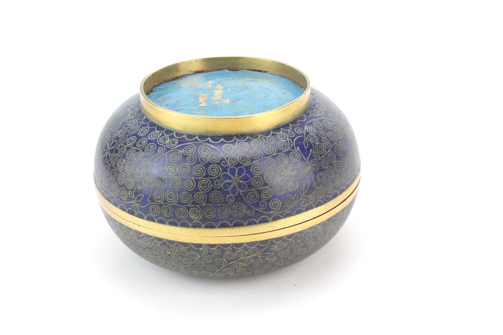 Blue Cloisonne Covered Box - 3