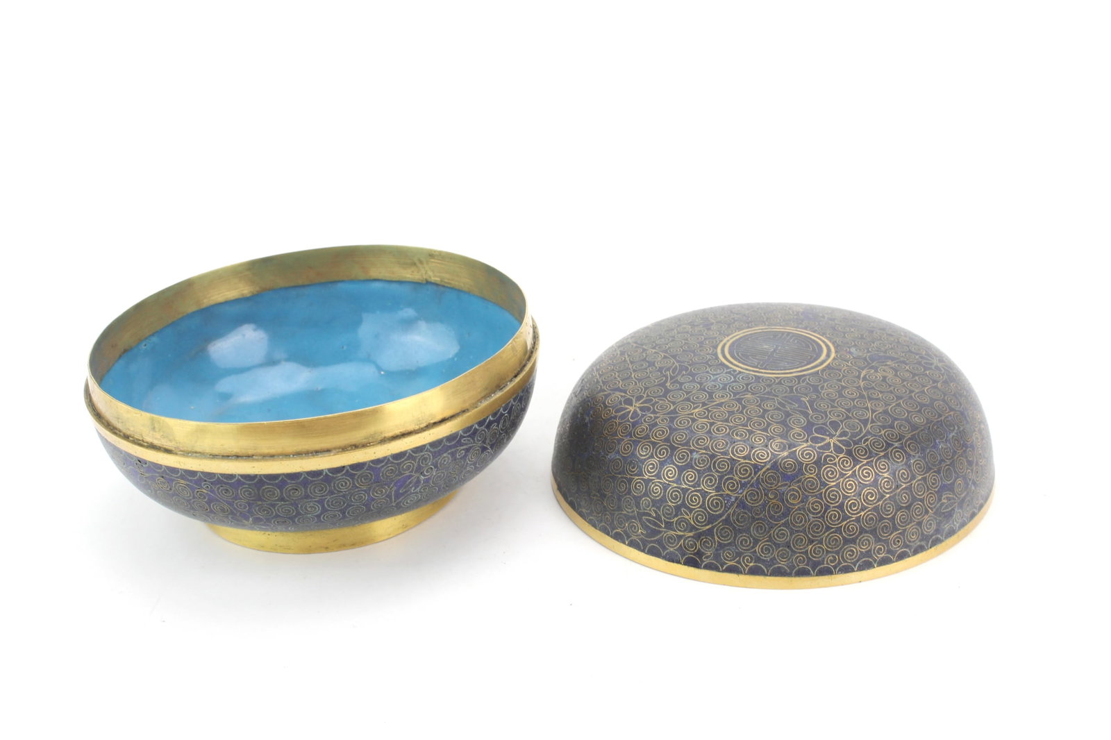 Blue Cloisonne Covered Box - 5